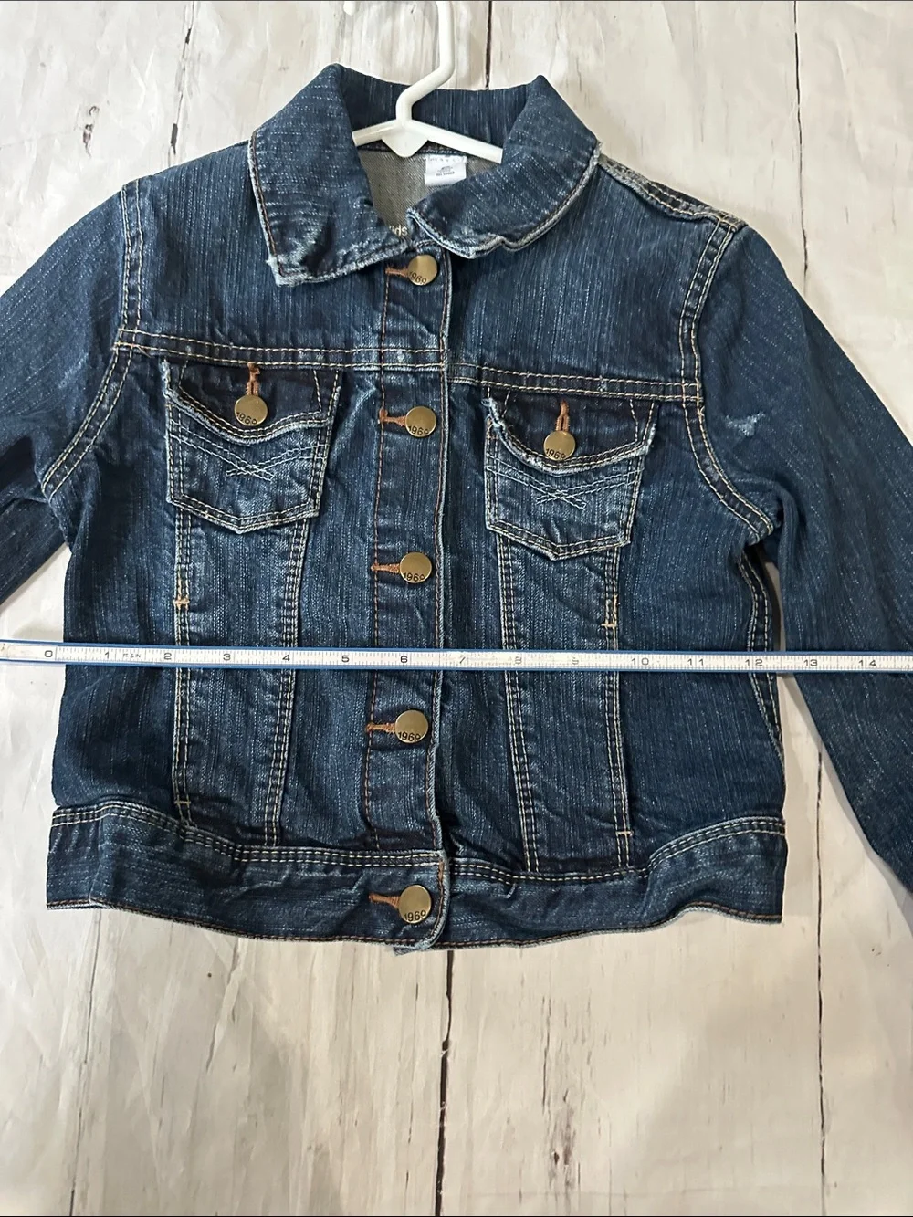 GAP Dark Blue distressed Denim Jean Jacket for Kids small